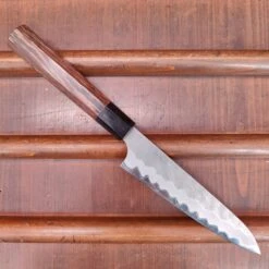 Nigara Hamono 150mm Petty Aogami Super Migaki Tsuchime Wedge Handle