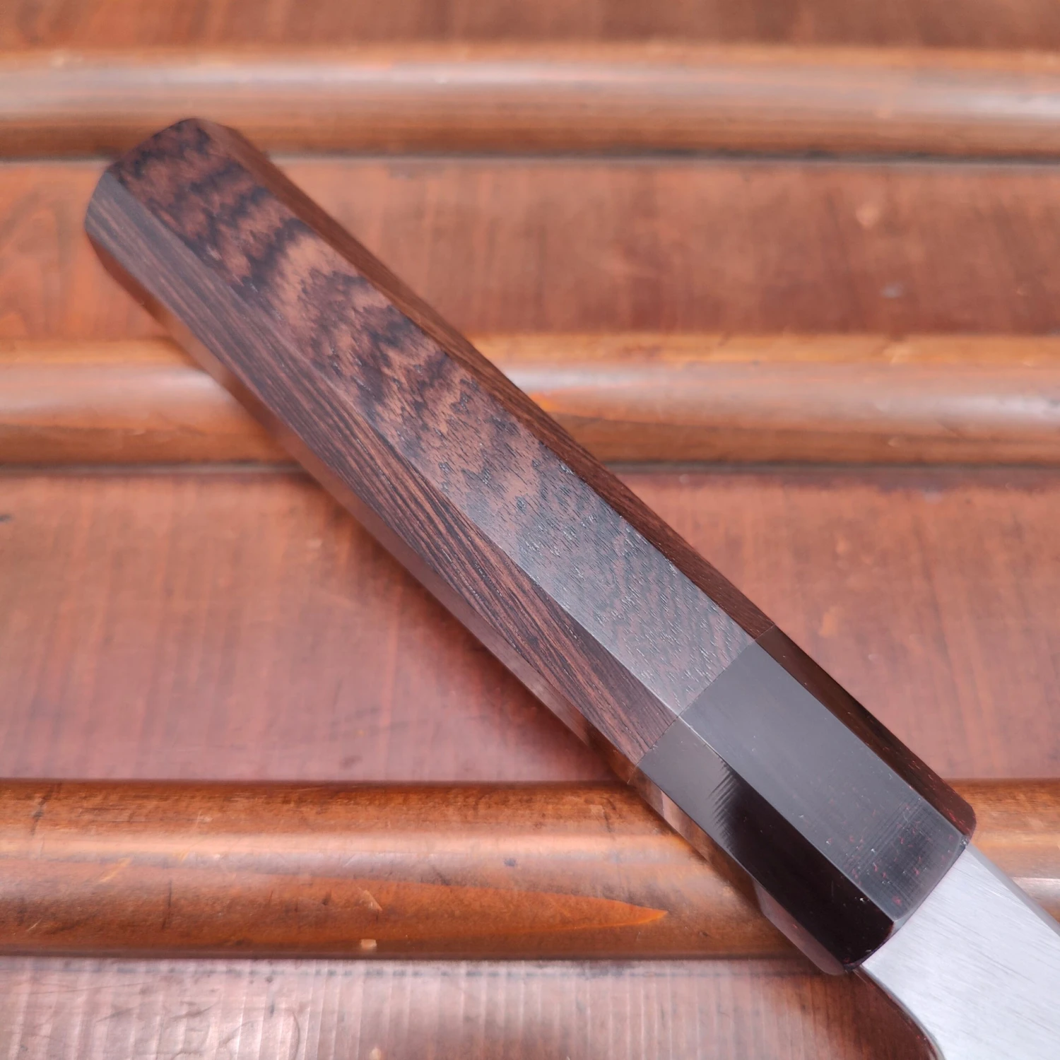 Hatsukokuro Nakagawa 210mm Gyuto Aogami 1 Damascus Ebony Handle - Image 3