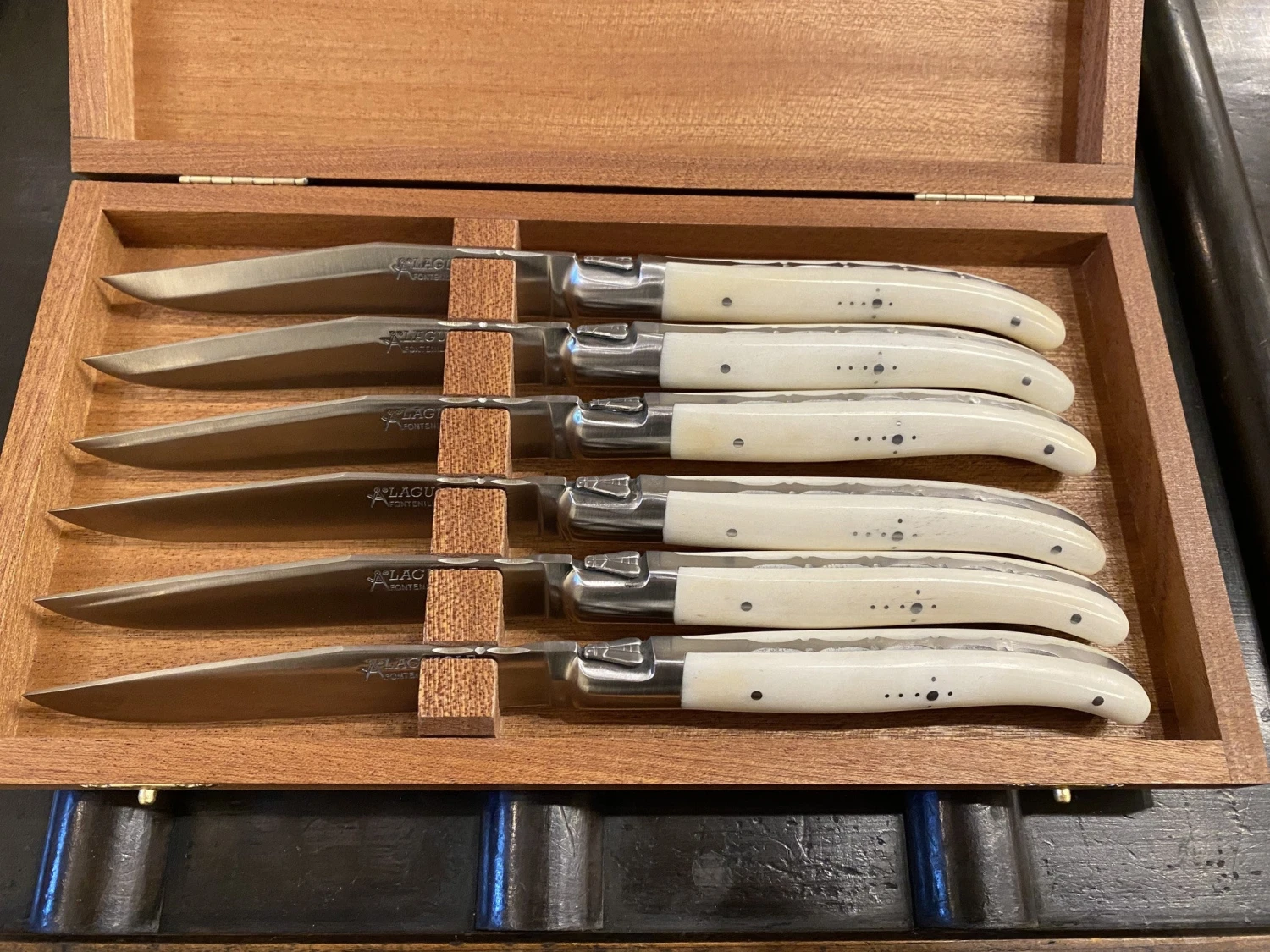 Fontenille Pataud Laguiole Steak Knife Set Of 6 Cow Bone - Image 6