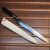 Hitohira Togashi 300mm Yanagi Shirogami 1 Mizu Honyaki Finish Tahei Ebony Horn W/ Saya