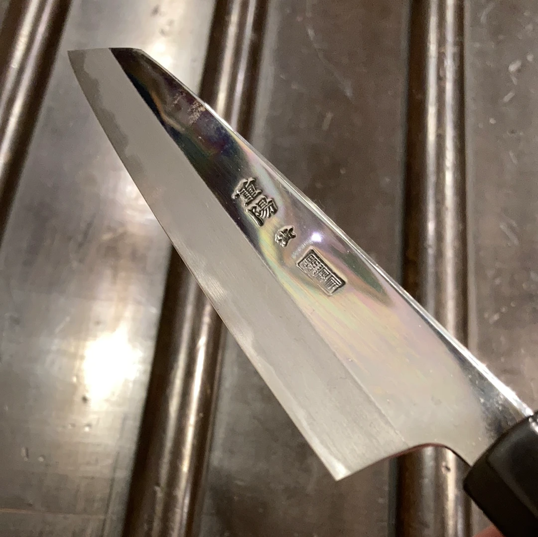 Sakai Kikumori Choyo 135mm Kiritsuke Petty Aogami 1 With Saya - Image 5