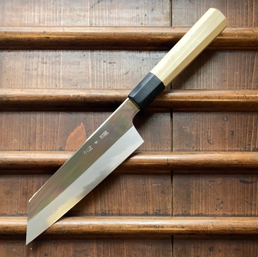 Sakai Kikumori Choyo 180mm Kiritsuke Santoku Shirogami 2 With Saya - Image 3