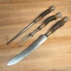Vintage SL&S Sheffield Ltd Cutlers Carving Set Carbon Steel & Stag ~1900-1920