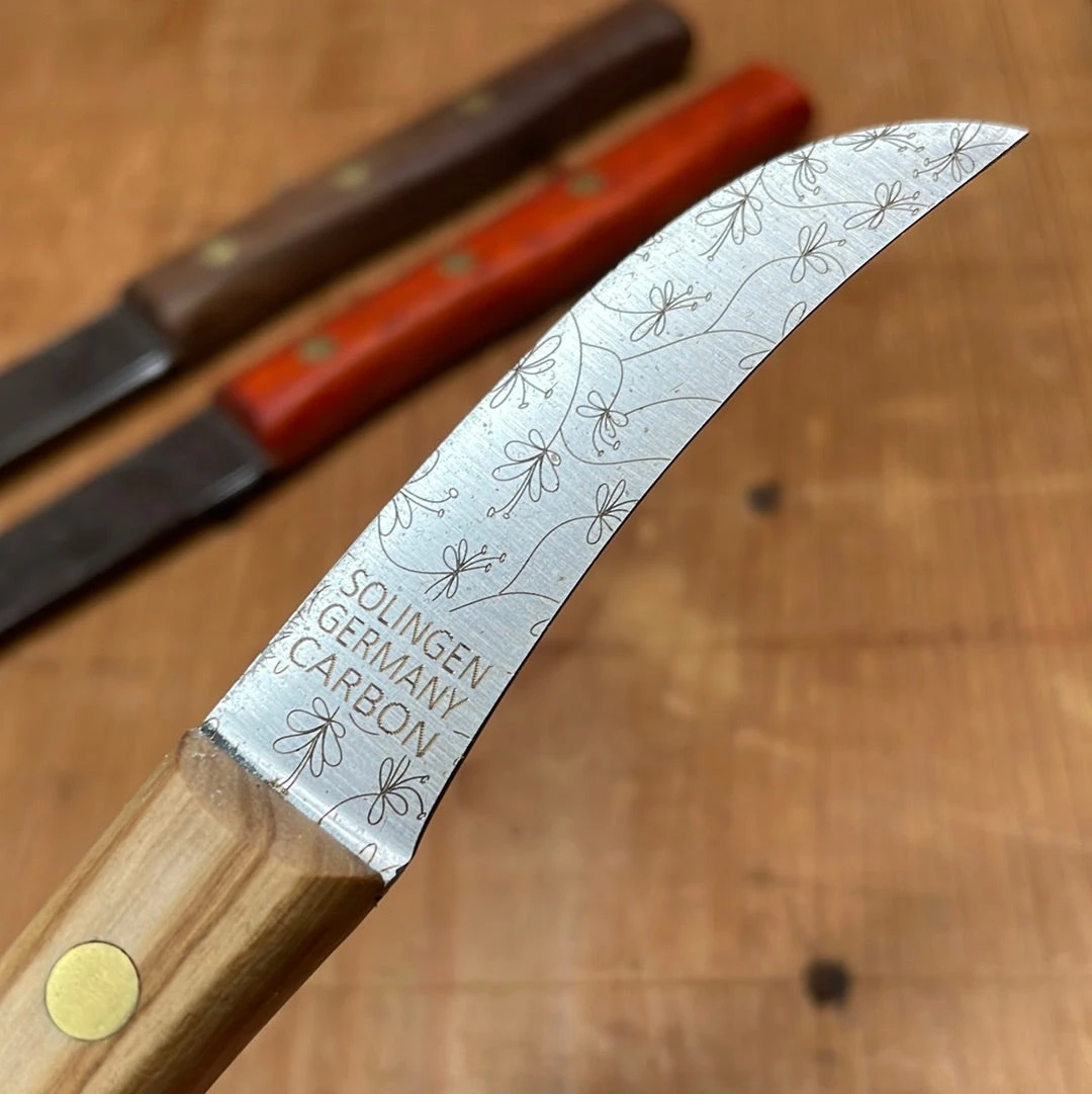 Friedr Herder Set Of 3 Paring Carbon Birdsbeak Sheepsfoot Spear Padouk Olive Walnut - Image 5