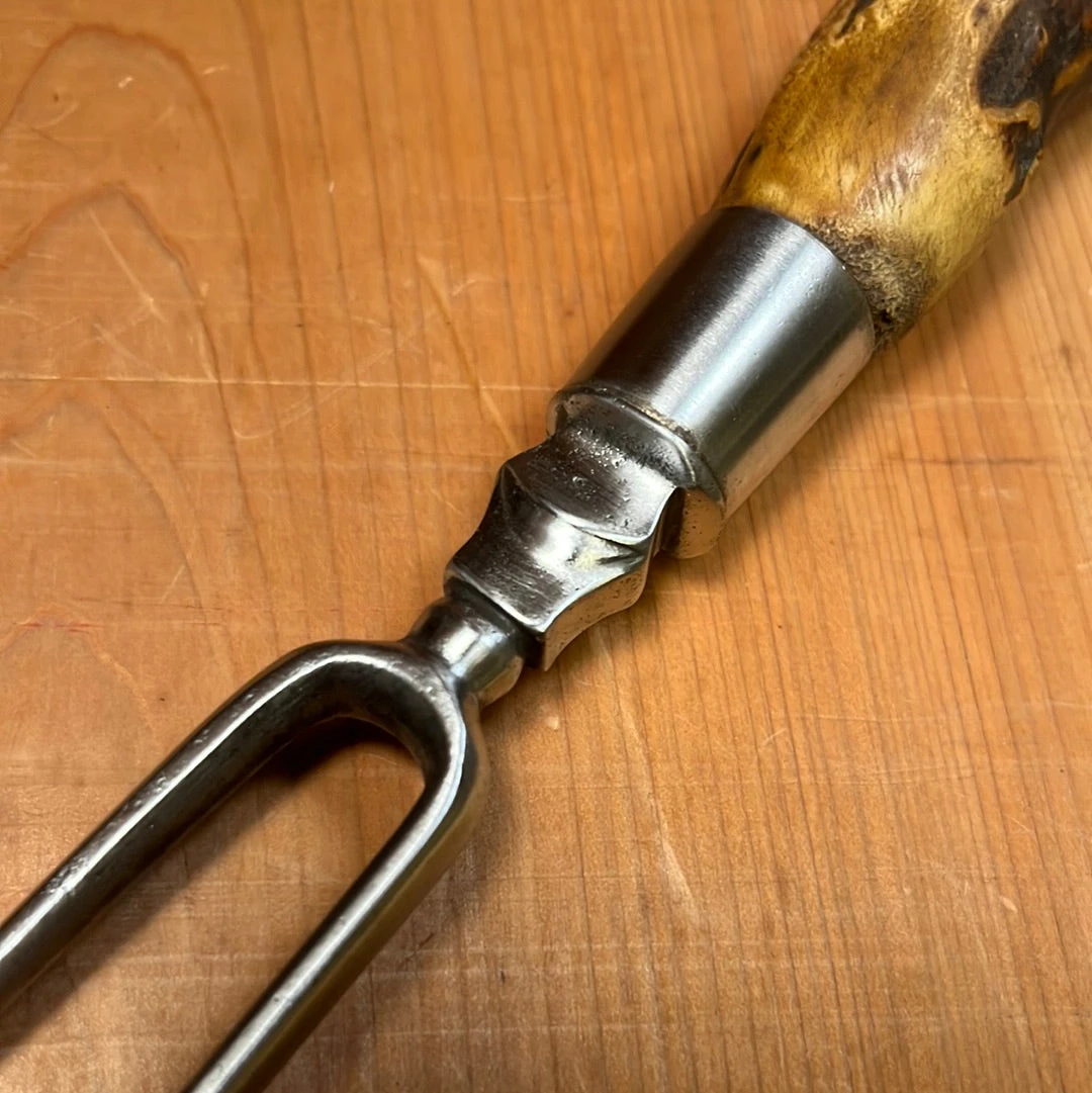 Vintage Handforged 5.5" Bayonet Carving Fork Stag Handle Gothic Style - Image 2