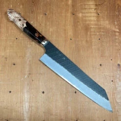 Nigara Hamono 240mm Kiritsuke Gyuto SG2 Kurouchi Tsuchime Stabilized Maple Burl W/ Acrylic Western Handle