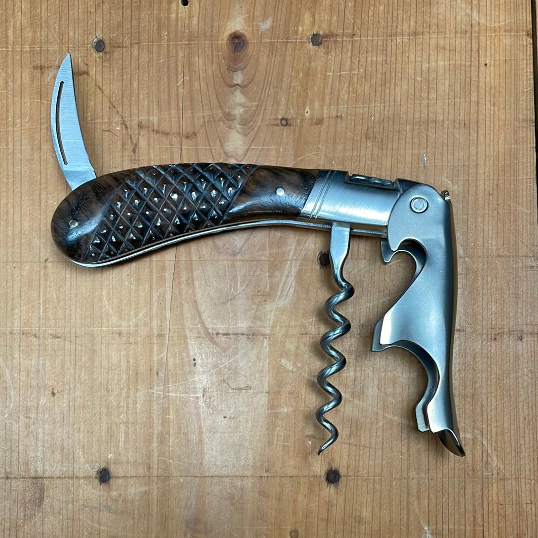 Fontenille Pataud Laguiole Magnum Sommelier Pocket Knife Carved Pinned Walnut - Image 2