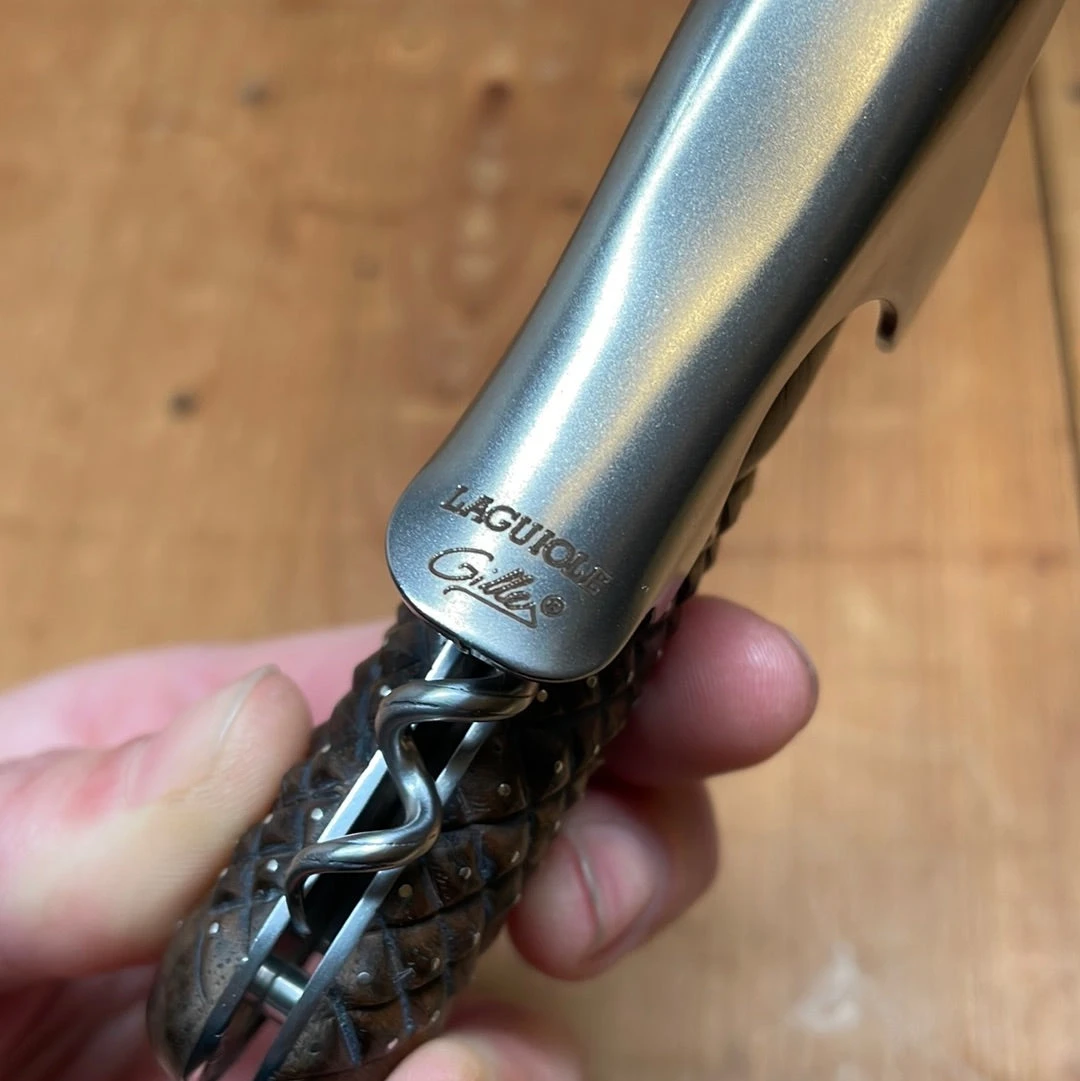 Fontenille Pataud Laguiole Magnum Sommelier Pocket Knife Carved Pinned Walnut - Image 8