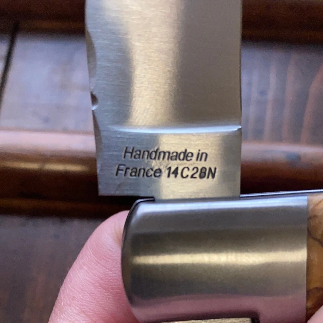 Fontenille Pataud Laguiole Gentleman 10.5cm Pocket Knife Stabilized Poplar Burl Lockback - Image 9