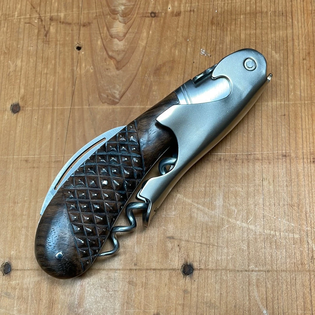 Fontenille Pataud Laguiole Magnum Sommelier Pocket Knife Carved Pinned Walnut - Image 5