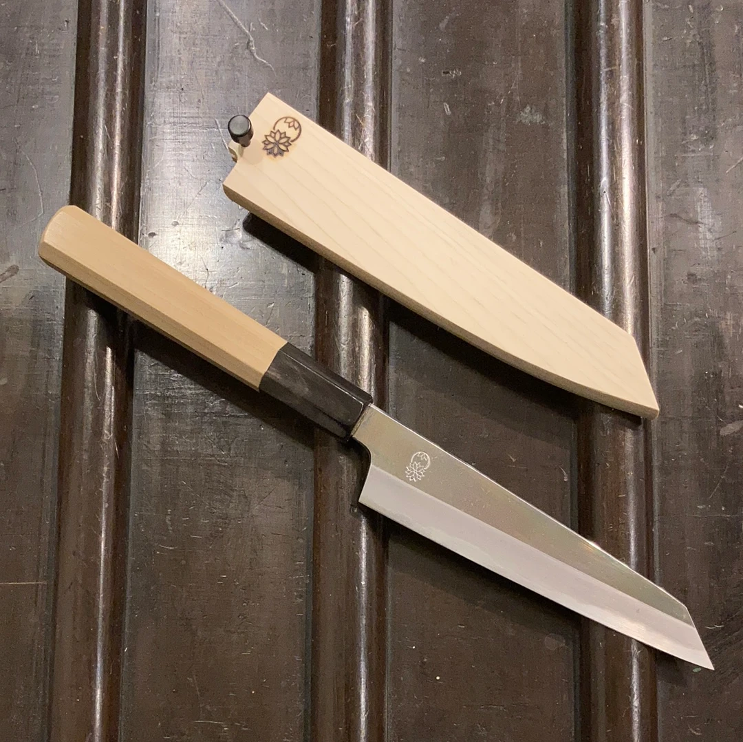 Sakai Kikumori Choyo 135mm Kiritsuke Petty Shirogami 2 With Saya