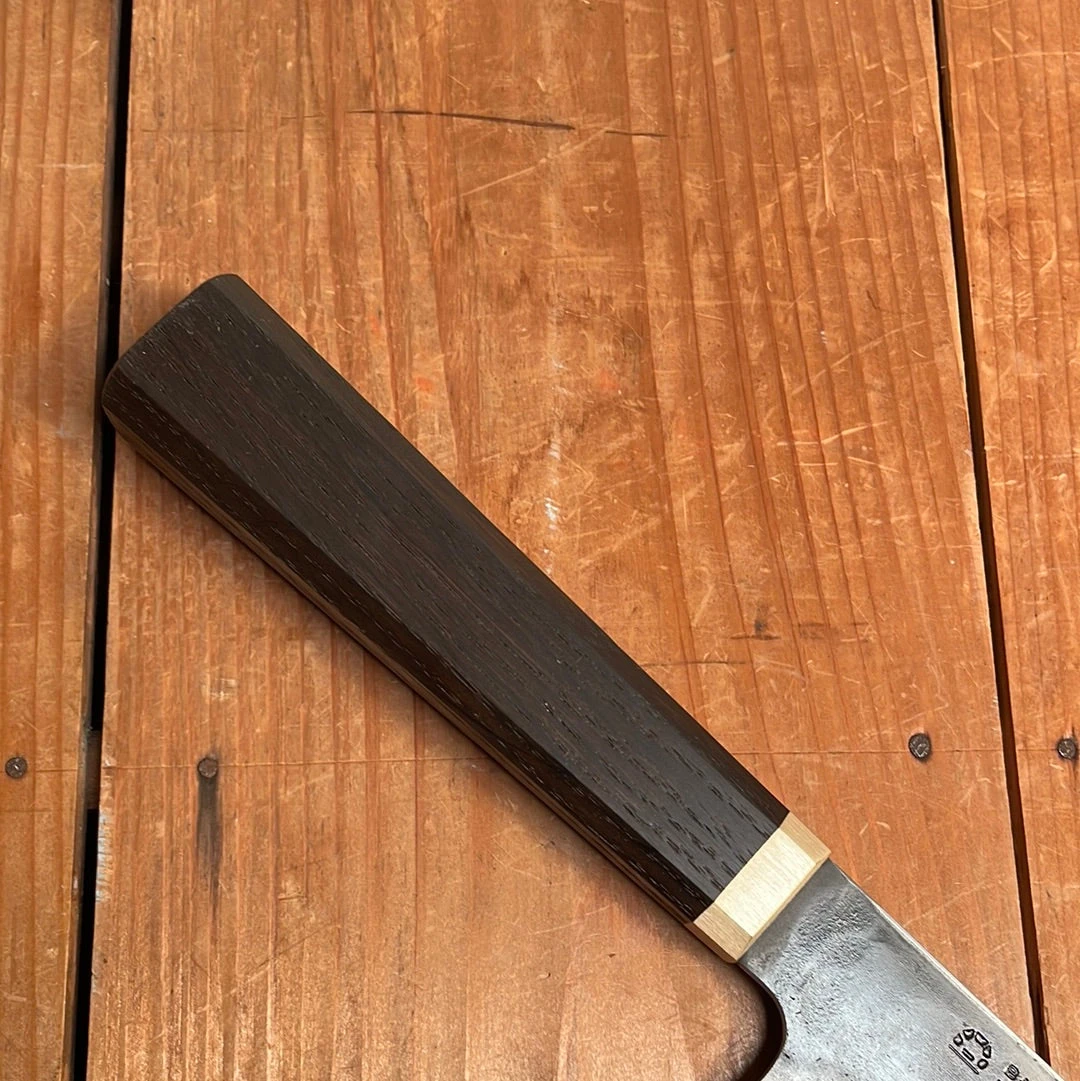 Blenheim Forge 225mm Slicer Stainless Clad Aogami Super Oak & Brass - Image 2