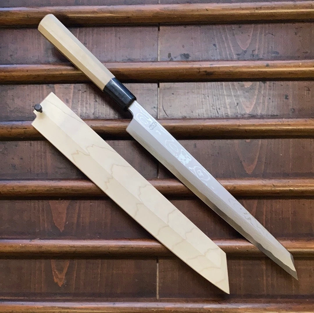 Sakai Kikumori Kikuzuki Uzu 270mm Kiritsuke Yanagi Aogami 1 With Saya