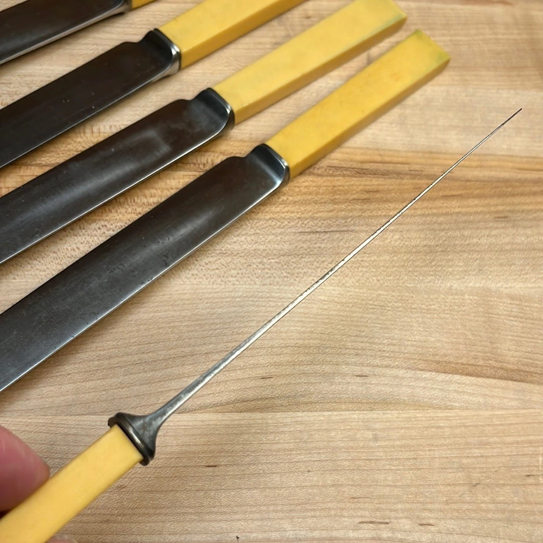 Vintage Joseph Rodgers & Sons Set Of 6 Dinner Knives Carbon Steel Edwardian ~1901-1910 - Image 5