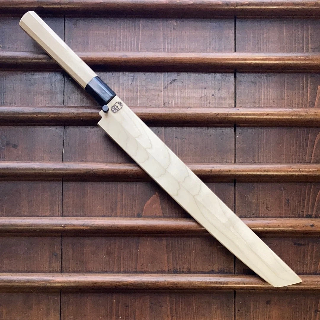 Sakai Kikumori Choyo 300mm Sakimaru Takohiki Shirogami 2 With Saya - Image 4