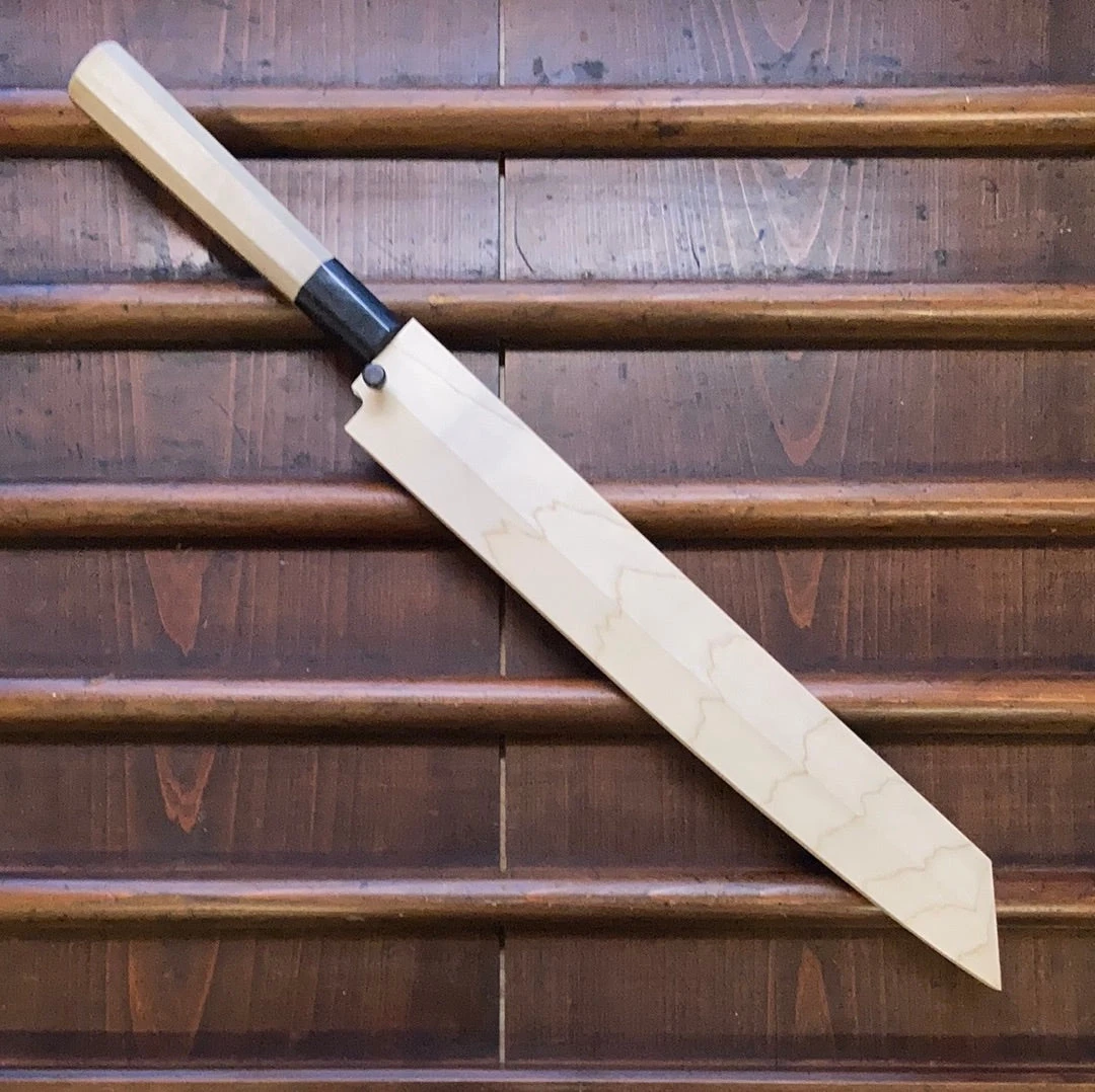 Sakai Kikumori Kikuzuki Uzu 270mm Kiritsuke Yanagi Aogami 1 With Saya - Image 2