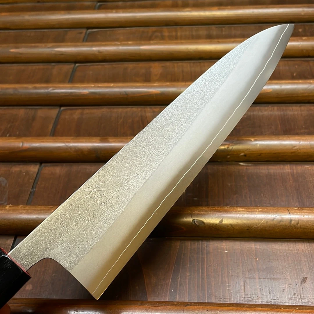 Yoshikane Hamono 210mm Gyuto SKD Nashiji Teak Handle - Image 3