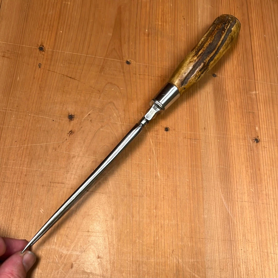 Vintage Handforged 5.5" Bayonet Carving Fork Stag Handle Gothic Style - Image 5