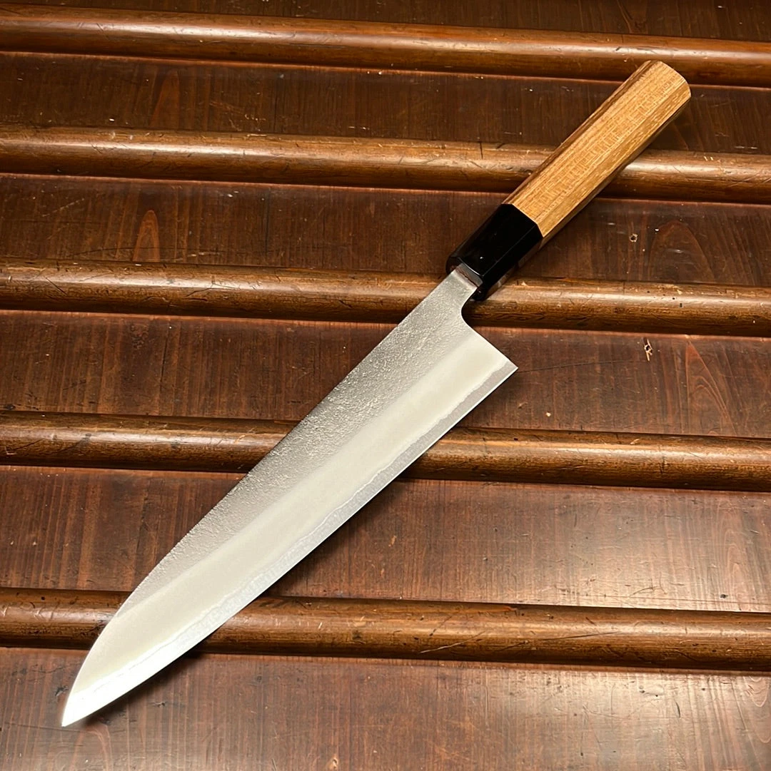 Yoshikane Hamono 210mm Gyuto Shirogami 2 Nashiji Teak Handle - Image 2