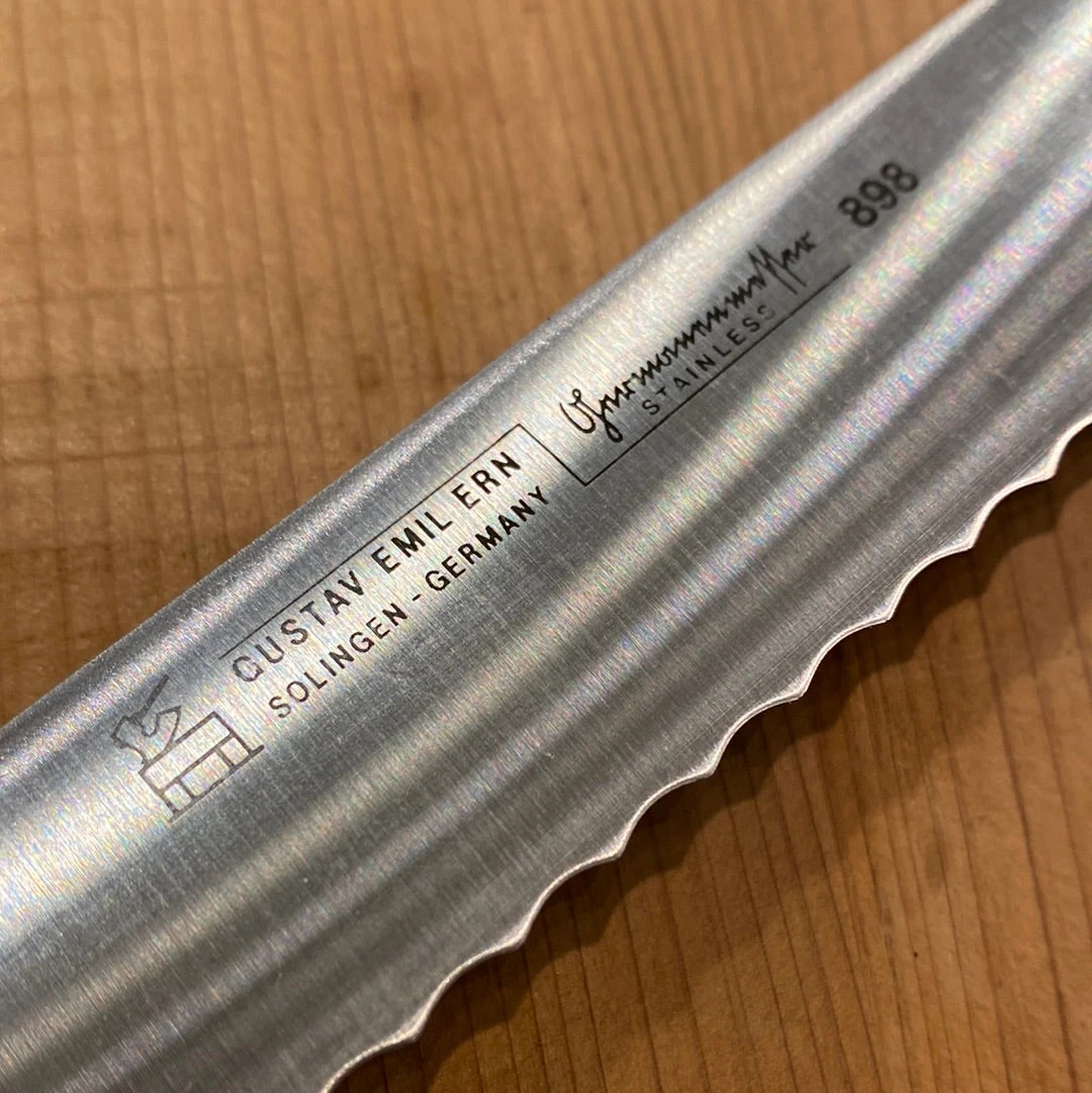 Vintage Gustav Emil Ern 12” Serrated Slicer Knife Solingen Early 1980’s - Image 3