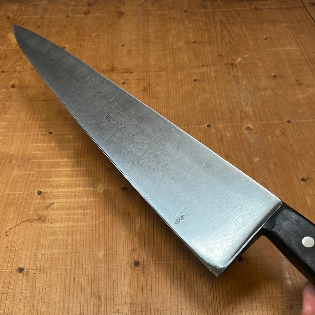 Vintage J A Henckels 12" Hand Forged Carbon Steel Chef Knife Model 108 1920's-30's - Image 4