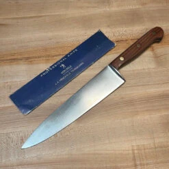 Vintage J A Henckels International 8.5" Chef Knife Carbon Steel W Sleeve 1960's?