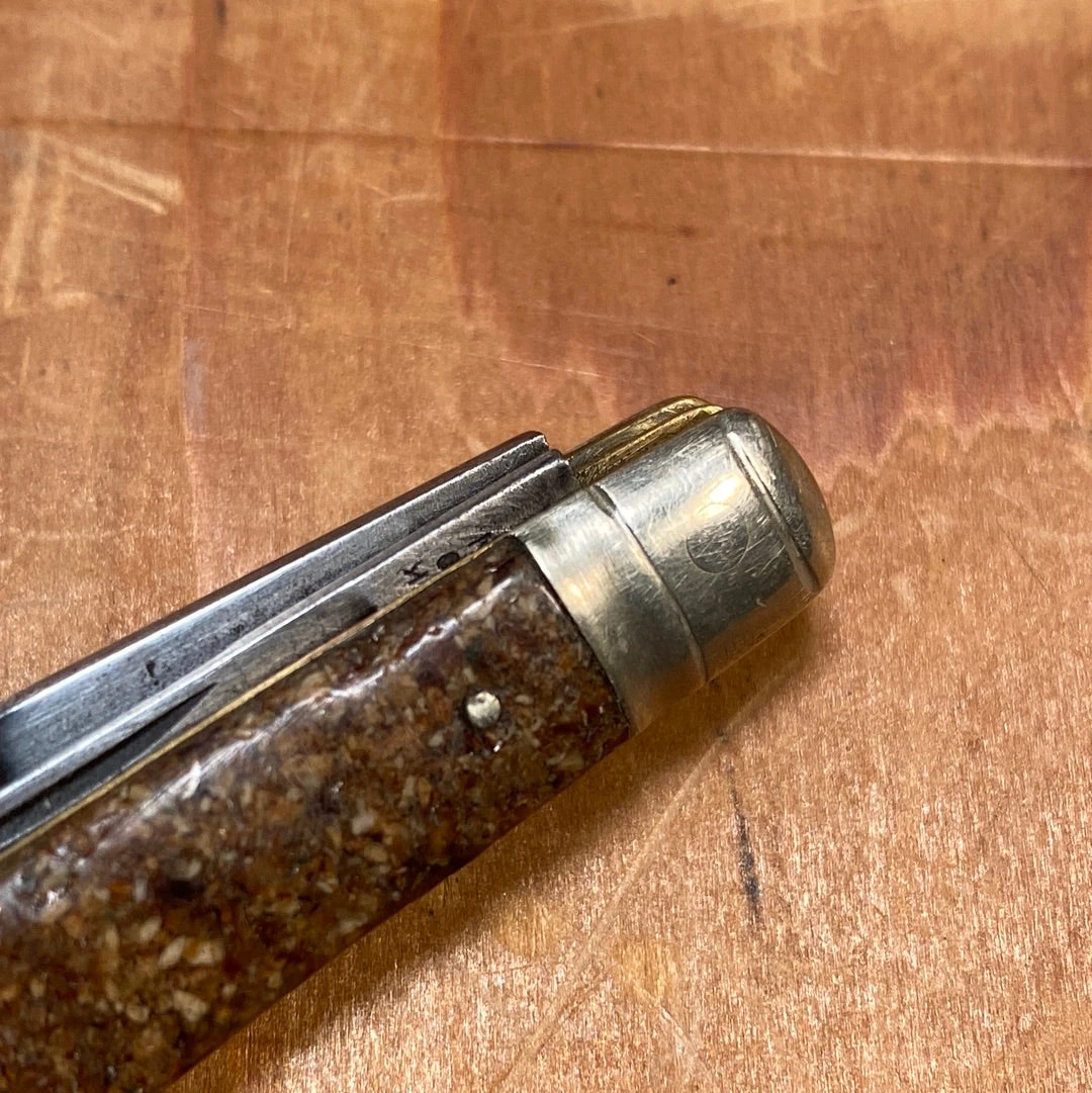 Vintage NY Knife Co 2 7/8” Dog Leg Jack Knife Pyralin 1856-1931 - Image 9