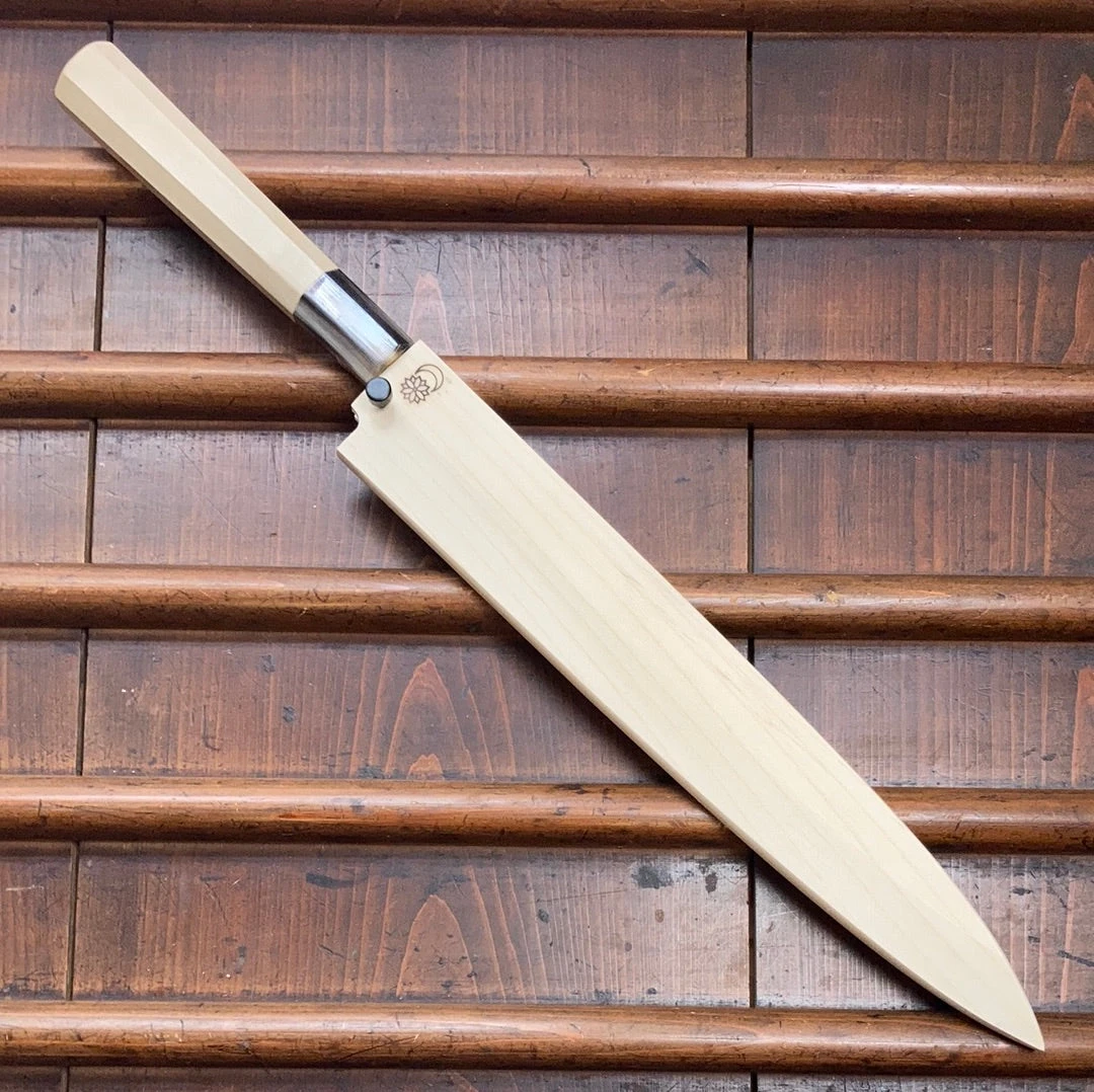 Sakai Kikumori Kikuzuki Kasumi 270mm Yanagi Shirogami 2 With Saya - Image 8