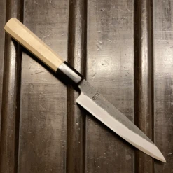 Sakai Kikumori Kikuzuki Kuro 150mm Petty Shirogami 2