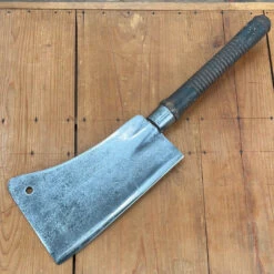 Vintage A Nittinger 10" Splitter Hand Forged Carbon Steel Turned Wood Handle ~1860's-80's