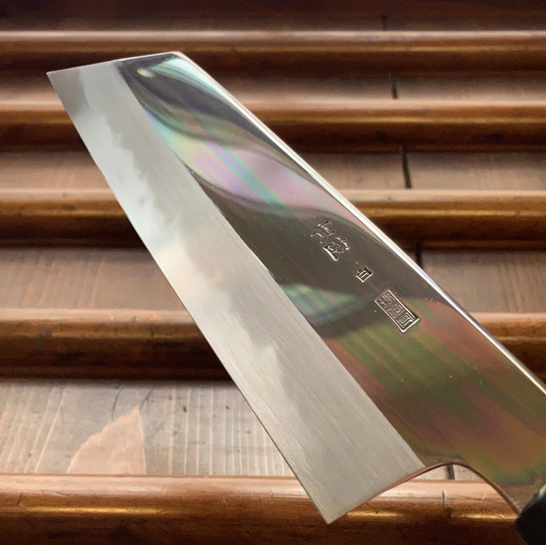 Sakai Kikumori Choyo 180mm Kiritsuke Santoku Shirogami 2 With Saya - Image 8