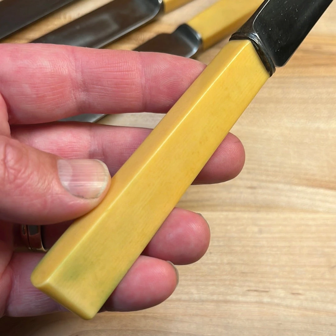 Vintage Joseph Rodgers & Sons Set Of 6 Dinner Knives Carbon Steel Edwardian ~1901-1910 - Image 6