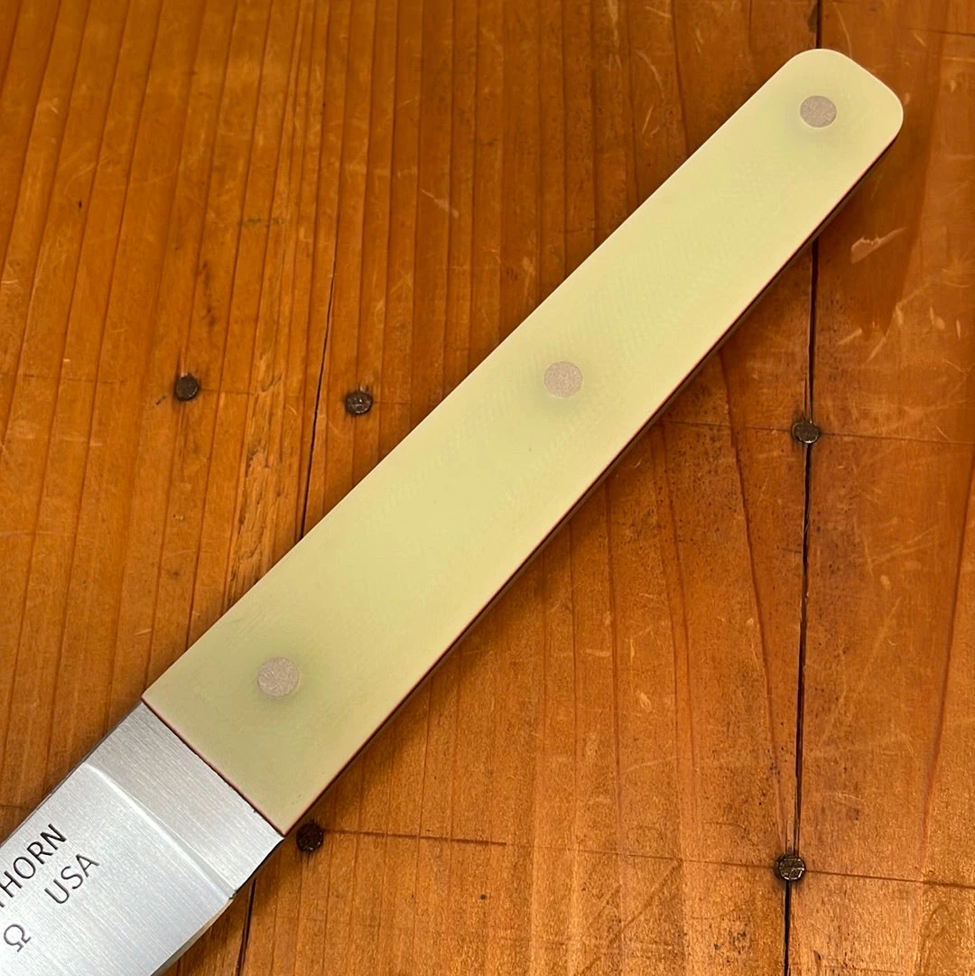 Silverthorn 8" Trimming Knife - Stiff - O1 Carbon Steel Green G10 Handle - Image 2