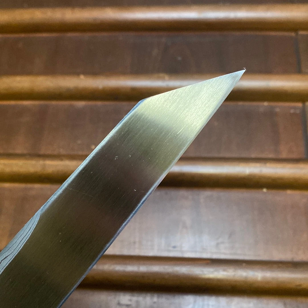 Hitohira Tanaka Manzo 300mm LEFTY Kiritsuke Yanagi Aogami 1 Damascus Ebony W/ Saya - Image 12