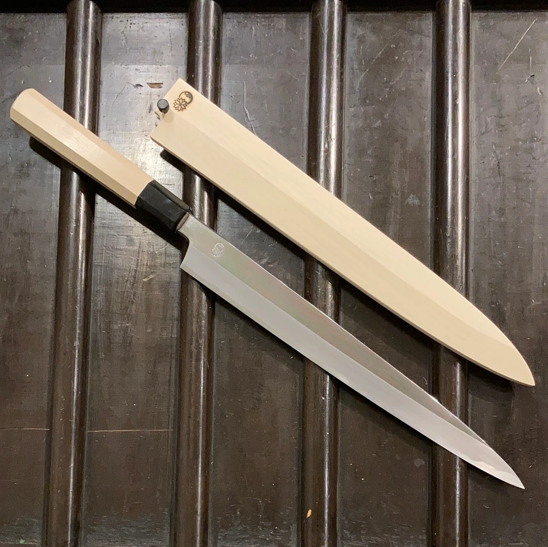 Sakai Kikumori Choyo 300mm Yanagi Shirogami 2 With Saya