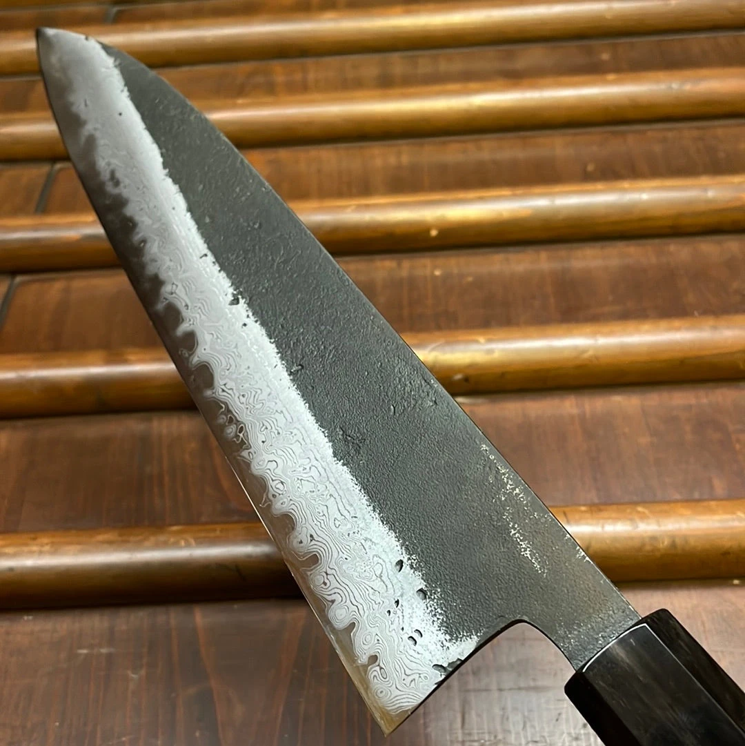 Hatsukokoro Shinkiro 210mm Gyuto Aogami Super Nihei Damascus Kurouchi Wenge - Image 5