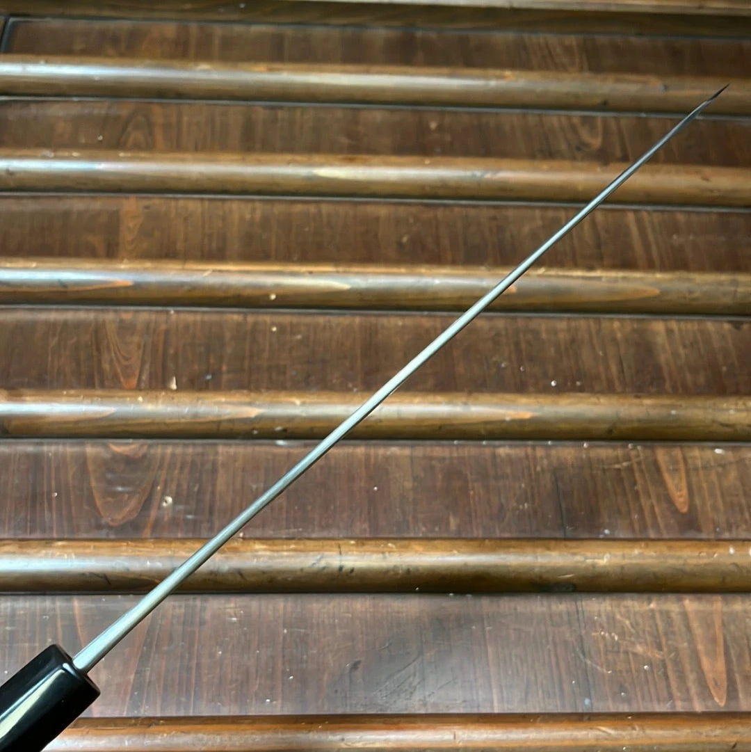 Wakui 240mm Sujihiki Stainless Clad Aogami 2 Nashiji Warikomi Chestnut - Image 4