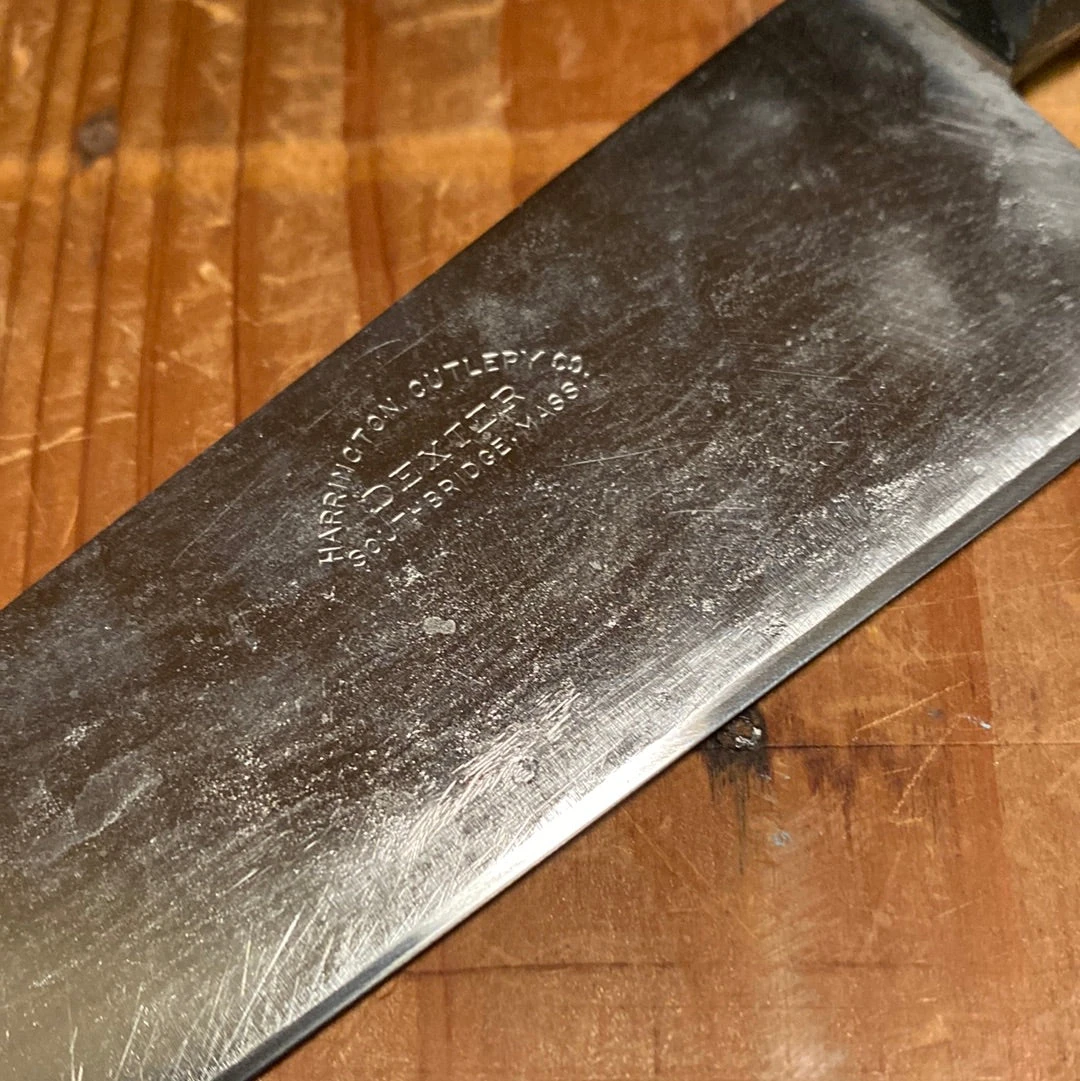 Vintage Dexter Harrington Cutlery Co 9.75" Chef Carbon Steel Gutta Percha 1902-1920's - Image 2