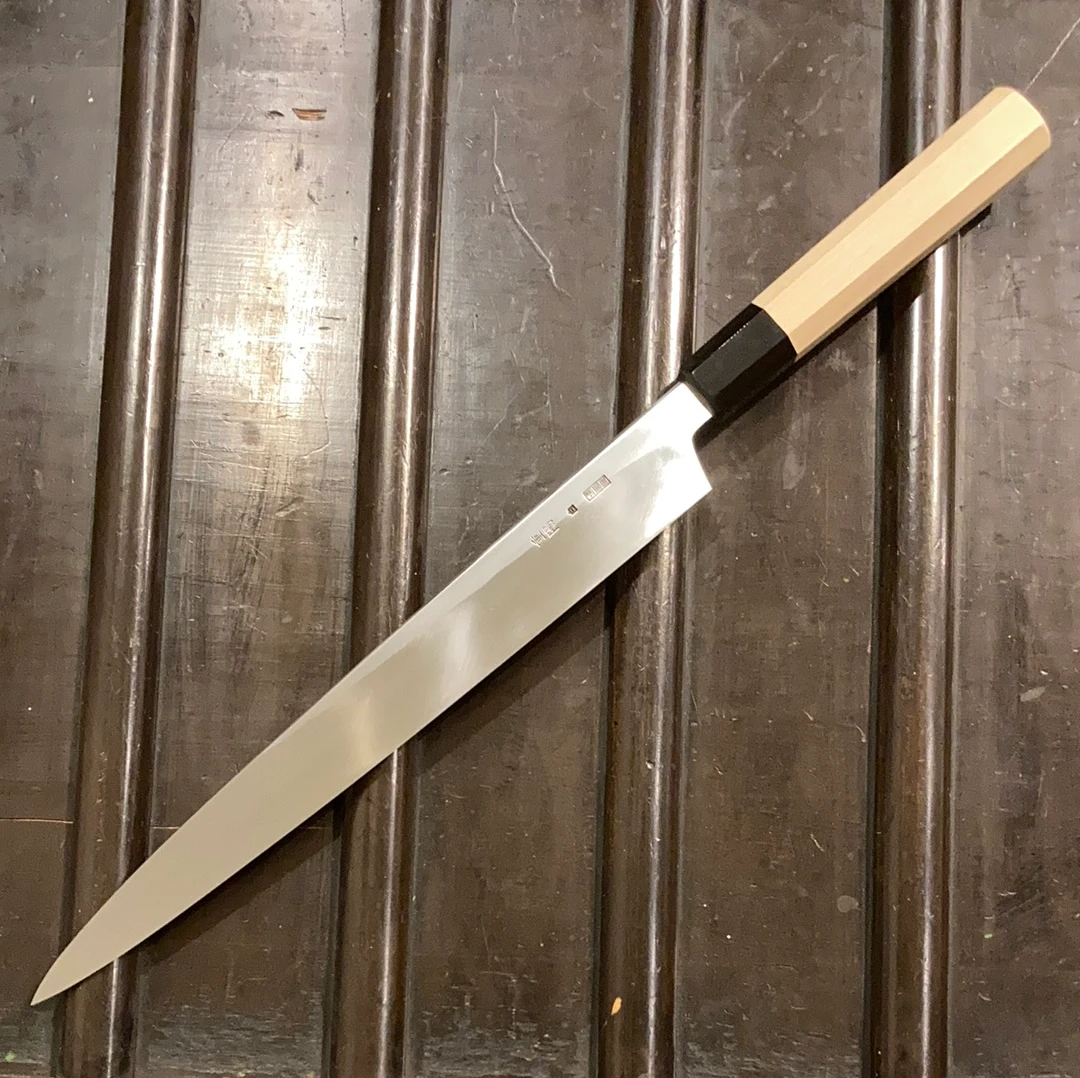Sakai Kikumori Choyo 300mm Yanagi Shirogami 2 With Saya - Image 3