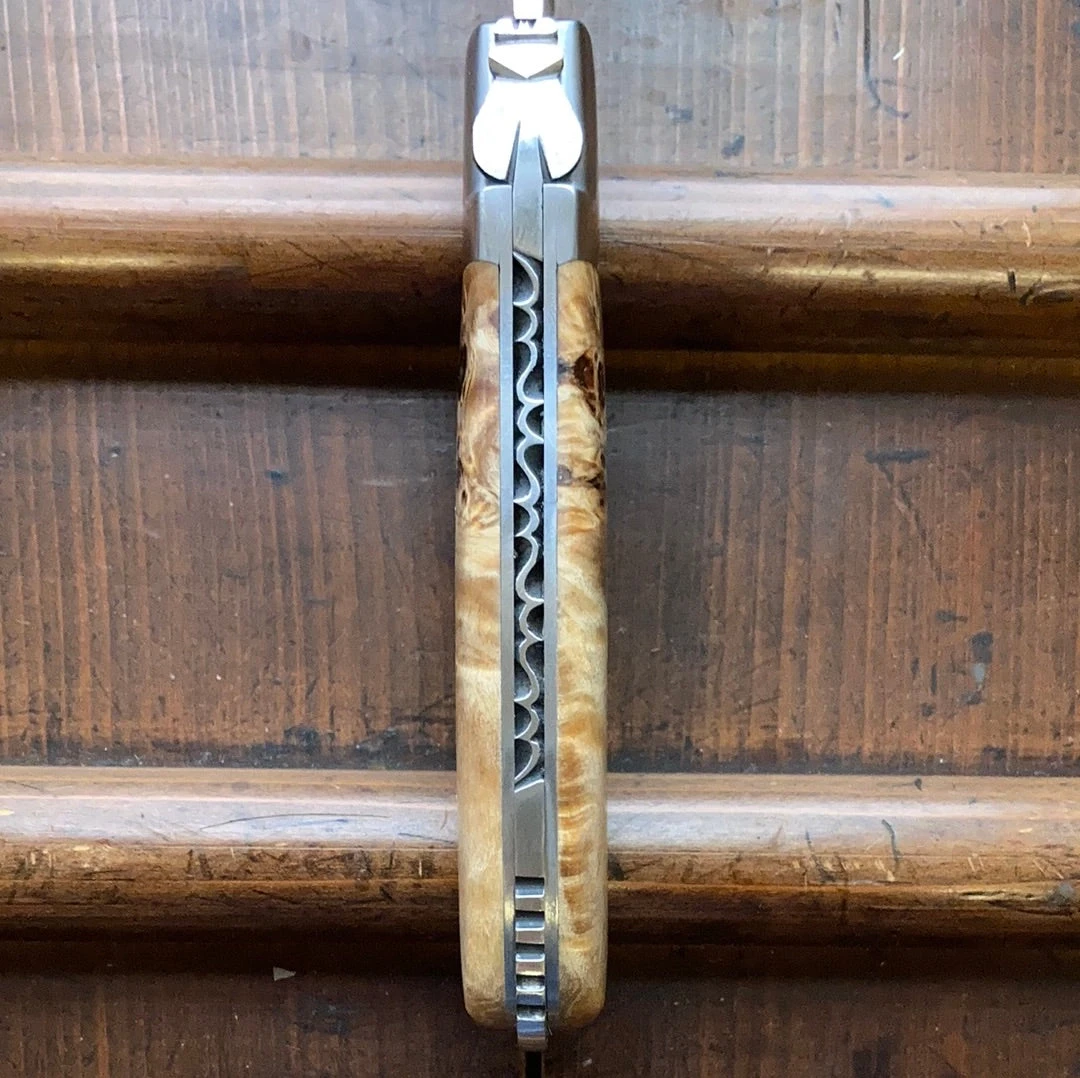 Fontenille Pataud Laguiole Gentleman 10.5cm Pocket Knife Stabilized Poplar Burl Lockback - Image 6