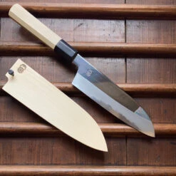 Sakai Kikumori Choyo 180mm Santoku Aogami 1 With Saya