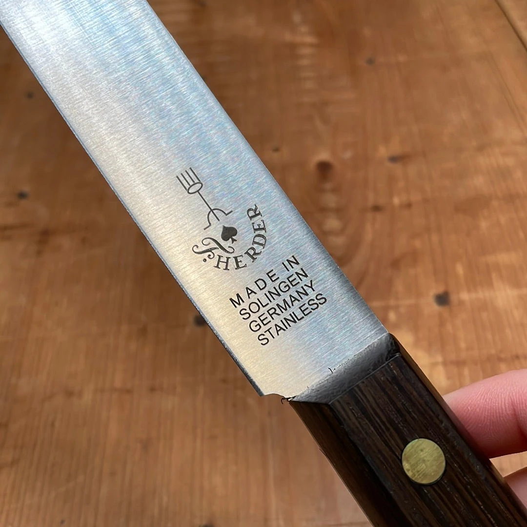 Friedr Herder 6" Wide Fillet Stainless Steel Flexible Black Oak Spade Rivet - Image 3