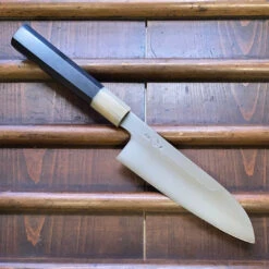 Takada No Hamono 180mm Santoku Aogami 2 Mizu Honyaki Ebony & Horn Octagonal