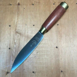Friedr Herder 5” Old Farmer's Knife Flexible Carbon Steel Cherry Brass W/ Loop