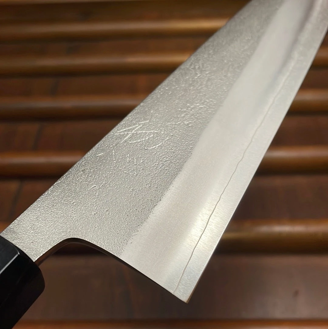 Yoshikane Hamono 210mm Gyuto SKD Nashiji Teak Handle - Image 4