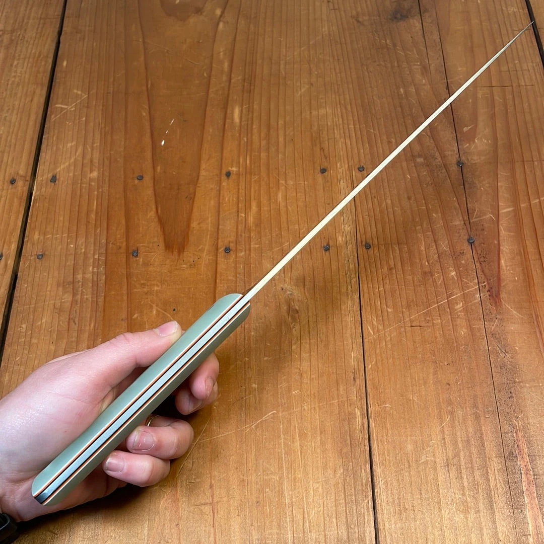 Silverthorn 8" Trimming Knife - Stiff - O1 Carbon Steel Green G10 Handle - Image 6