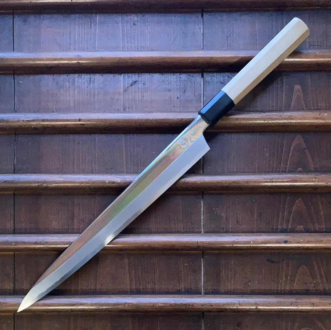 Sakai Kikumori Choyo 300mm Yanagi Shirogami 2 With Saya - LEFTY - Image 2