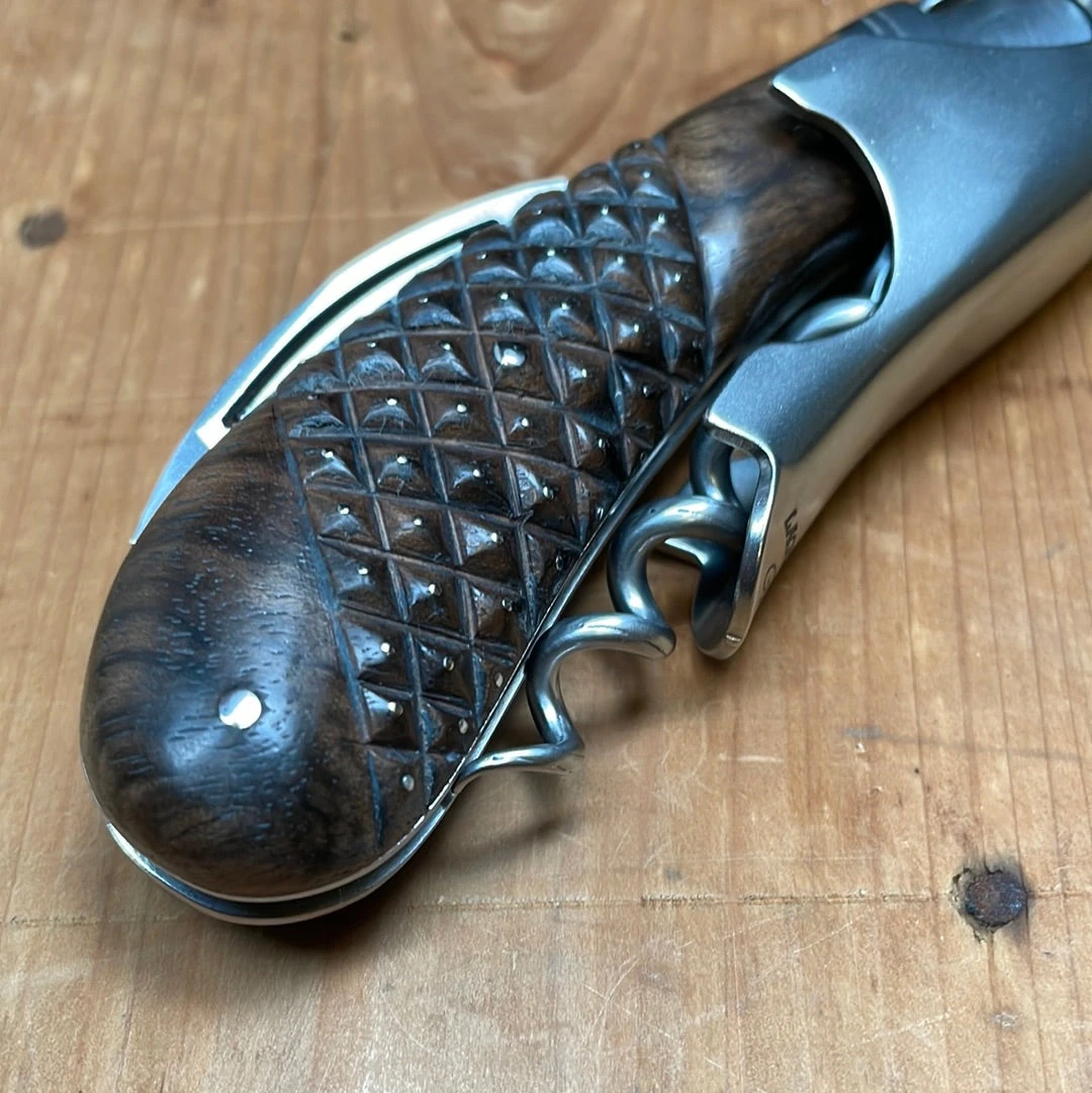 Fontenille Pataud Laguiole Magnum Sommelier Pocket Knife Carved Pinned Walnut - Image 6