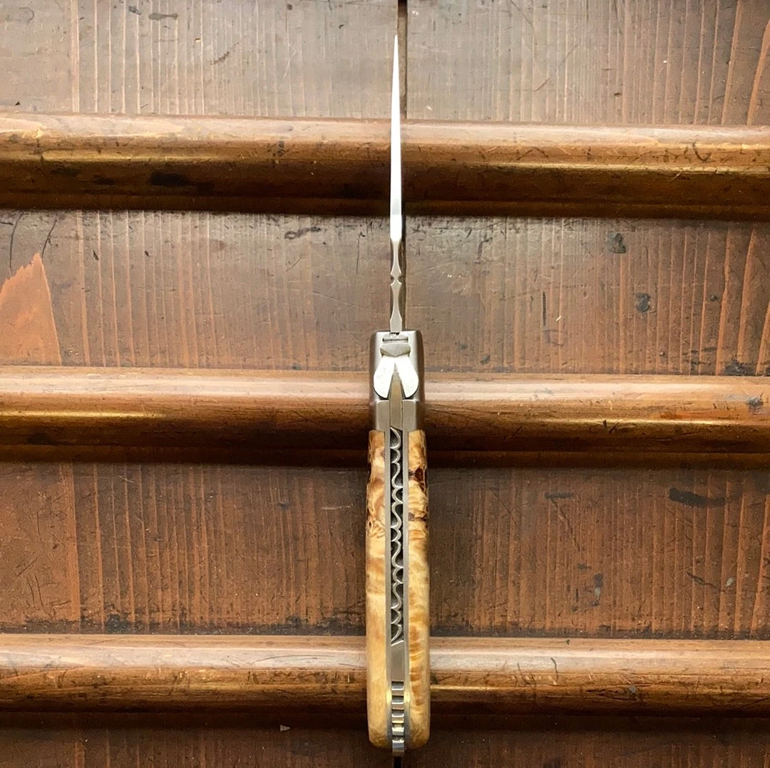 Fontenille Pataud Laguiole Gentleman 10.5cm Pocket Knife Stabilized Poplar Burl Lockback - Image 5