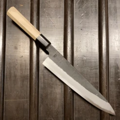 Sakai Kikumori Kikuzuki Kuro 240mm Gyuto Shirogami 2